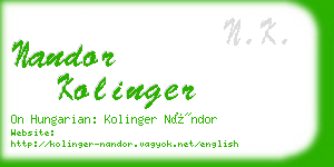 nandor kolinger business card